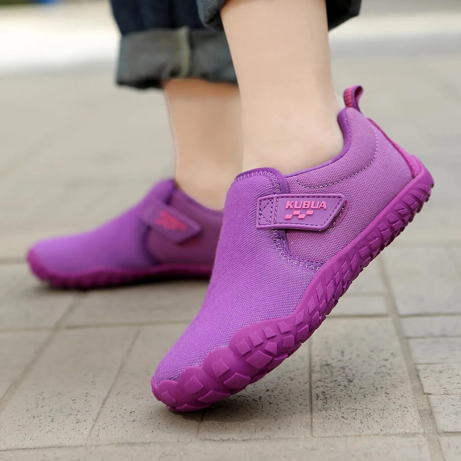 KUBUA Kids Barefoot Shoes Boys Girls Slip On Minimalist Sneakers for Walking Tennis Athletic Hiking Toddler Little Big Kid