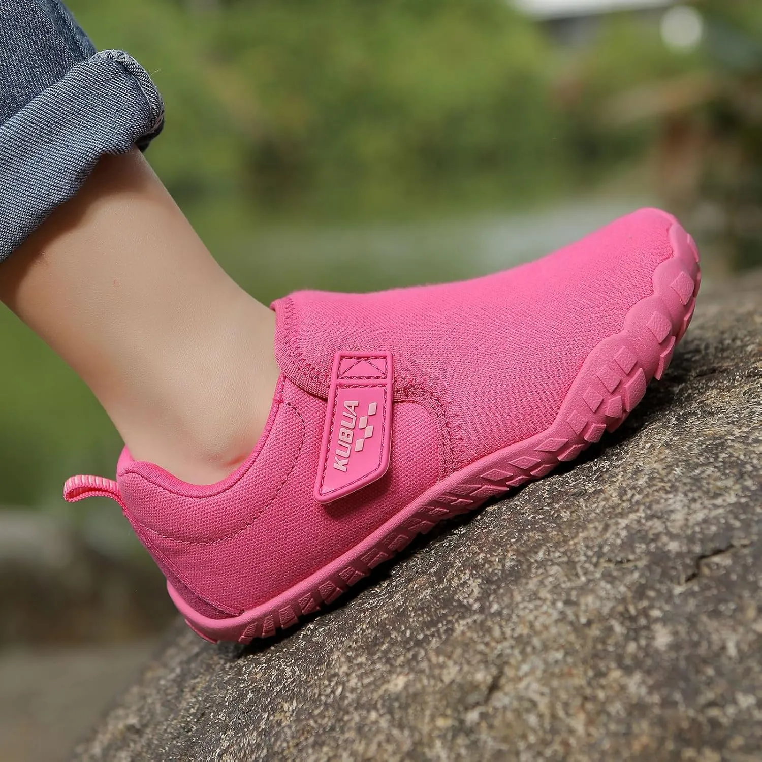 KUBUA Kids Barefoot Shoes Boys Girls Slip On Minimalist Sneakers for Walking Tennis Athletic Hiking Toddler Little Big Kid