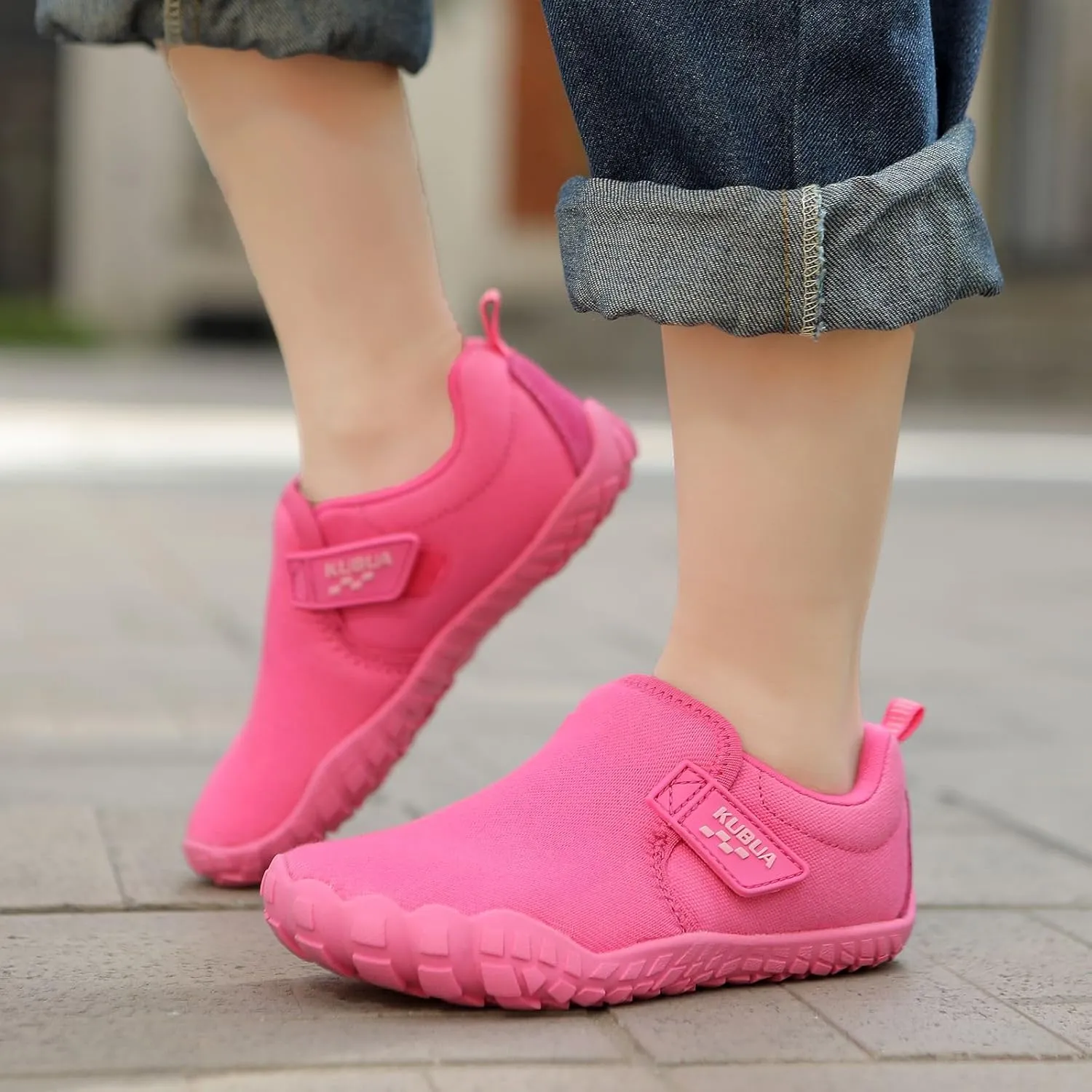 KUBUA Kids Barefoot Shoes Boys Girls Slip On Minimalist Sneakers for Walking Tennis Athletic Hiking Toddler Little Big Kid