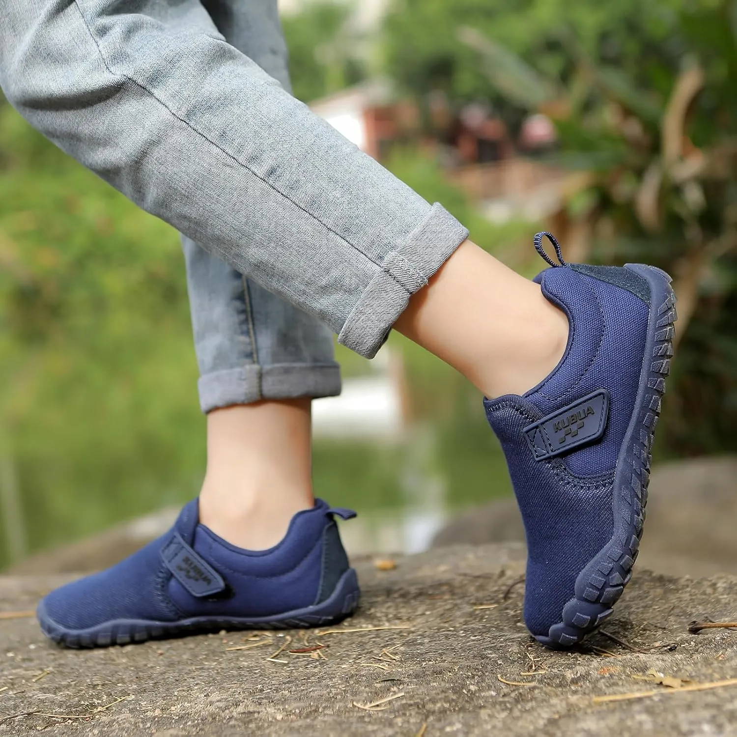KUBUA Kids Barefoot Shoes Boys Girls Slip On Minimalist Sneakers for Walking Tennis Athletic Hiking Toddler Little Big Kid
