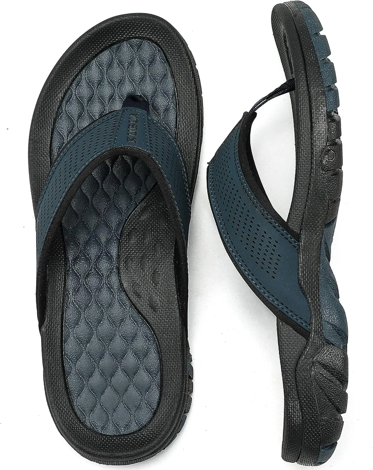 KUBUA Men's Beach Flip-Flops Water Sandals Outdoor Athletic Thong Sandal Slippers