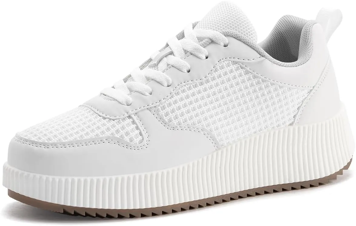Kyedoo Women's Platform Chunky Sneakers Comfortable Casual Fashion Lace-up City Travel Walking Shoes