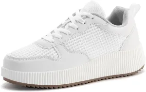 Kyedoo Women's Platform Chunky Sneakers Comfortable Casual Fashion Lace-up City Travel Walking Shoes