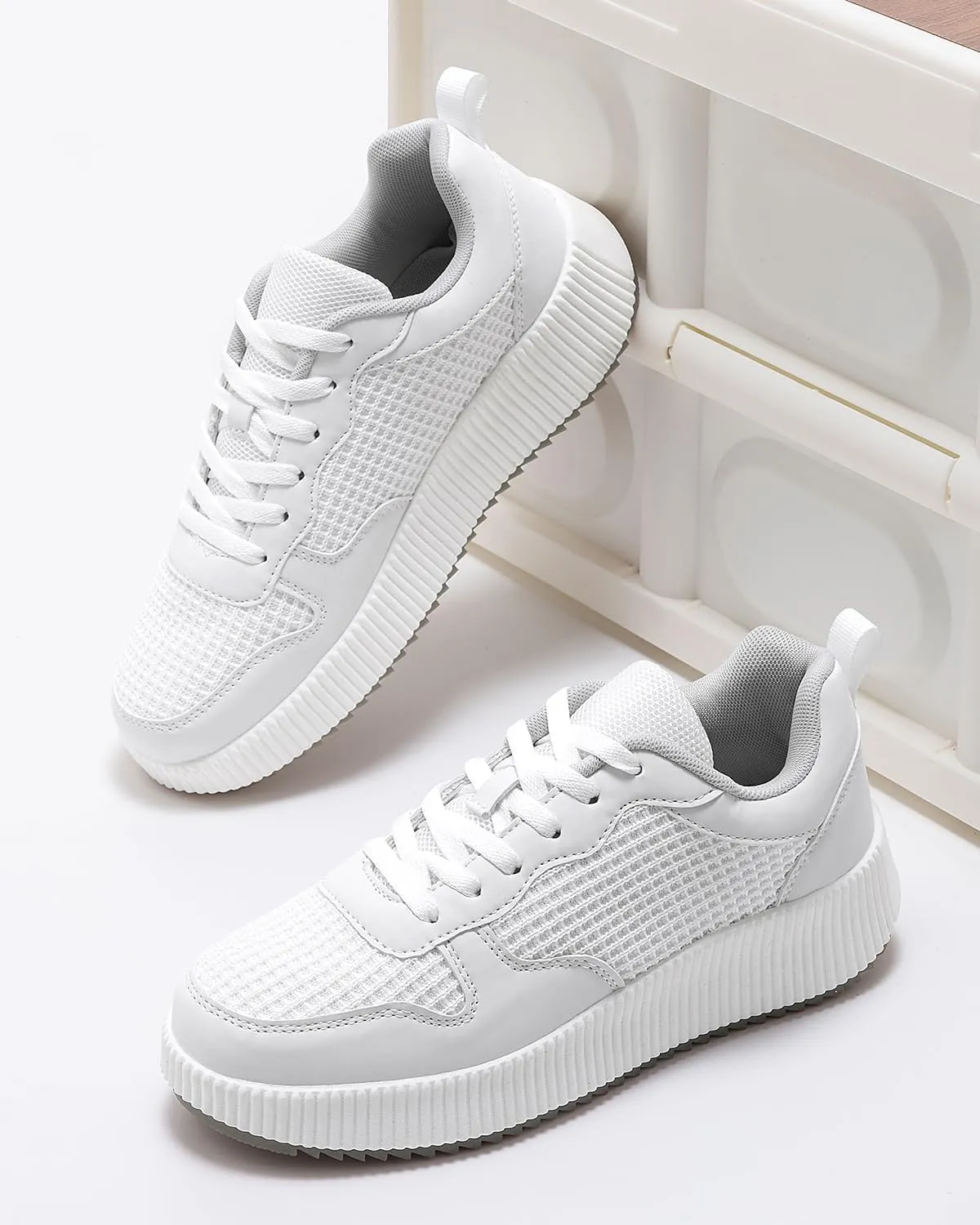 Kyedoo Women's Platform Chunky Sneakers Comfortable Casual Fashion Lace-up City Travel Walking Shoes