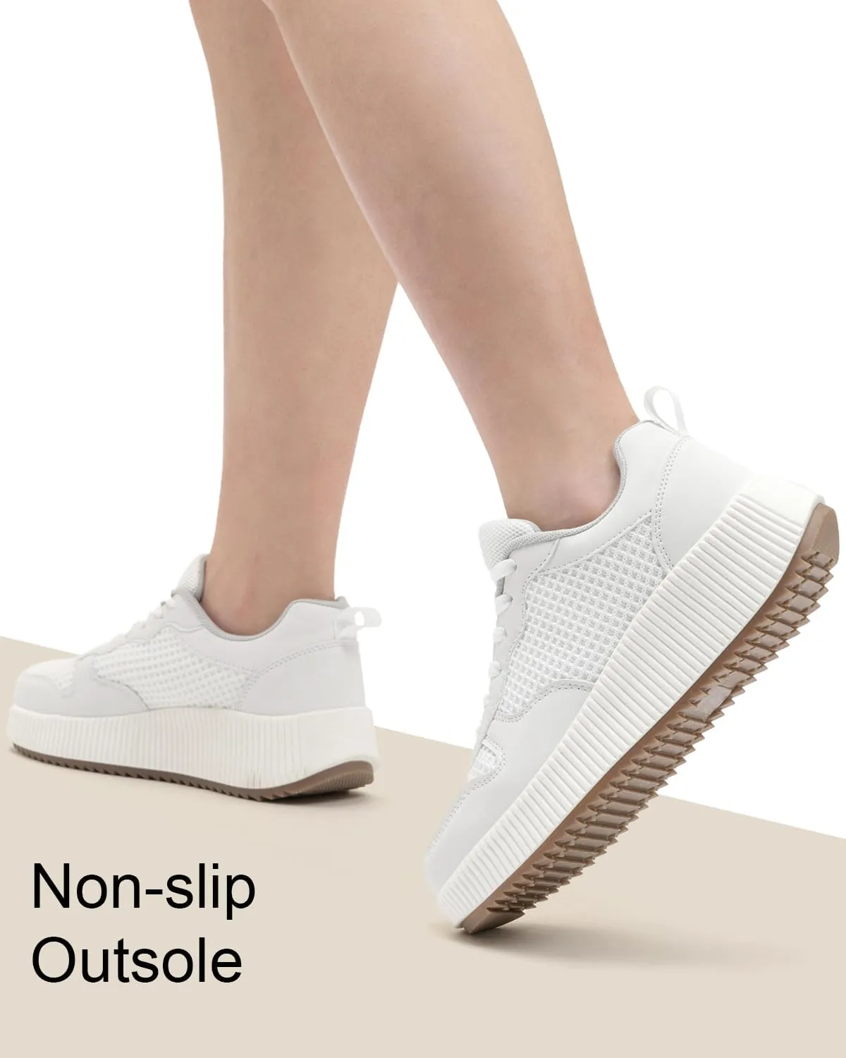 Kyedoo Women's Platform Chunky Sneakers Comfortable Casual Fashion Lace-up City Travel Walking Shoes
