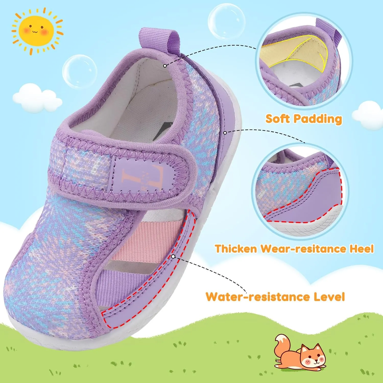 L-RUN Toddler Shoes Barefoot Kids Sneakers Wide Minimalist Boys Girls Summer Footwear for Indoor Outdoor Walking Running