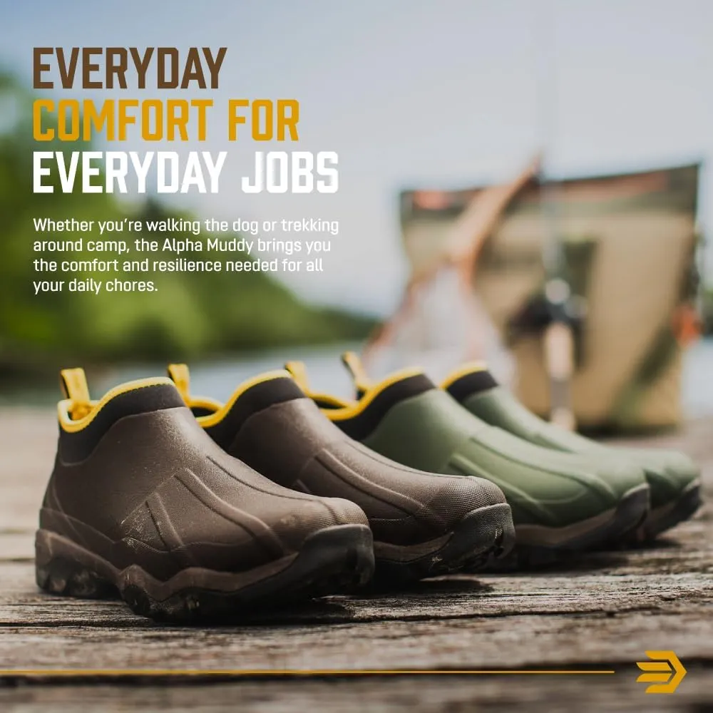 LaCrosse Alpha Muddy 4.5" Rubber Boots for Men Featuring Waterproof Rubber, Pull-On Design, and Eva Footbed
