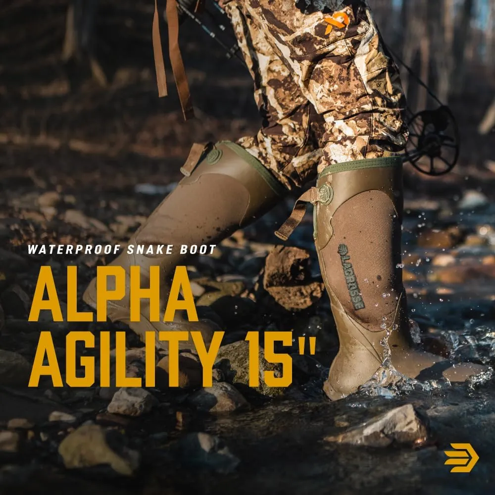LaCrosse Women's Alpha Agility 15" Waterproof Hunting Snake Boot Brown/Green
