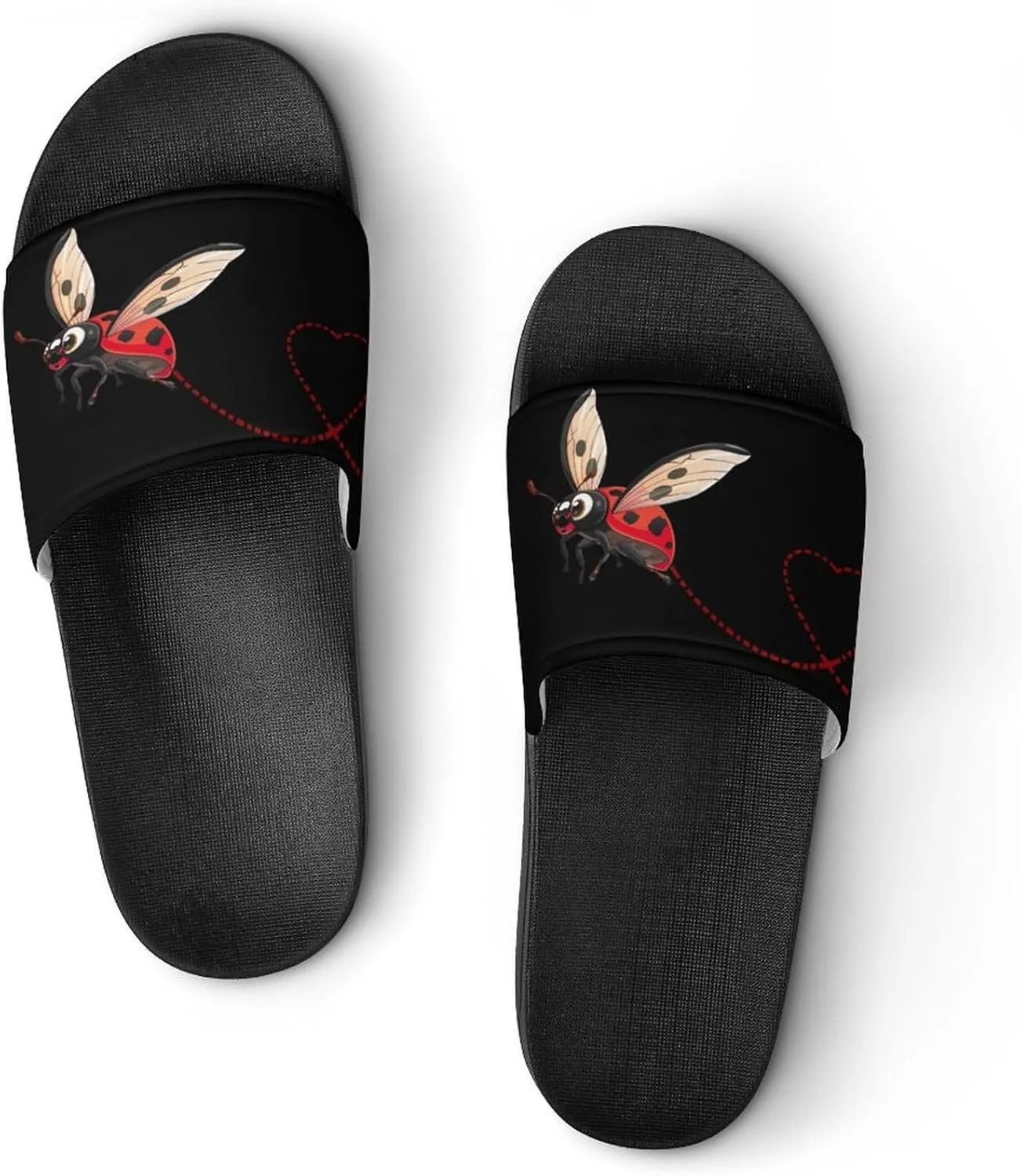Ladybeetle Ladybugs Nature Insect Unisex Shower Shoes House Slippers Non-Slip Indoor Bathroom Shoes for Pool Beach 42 (260mm)