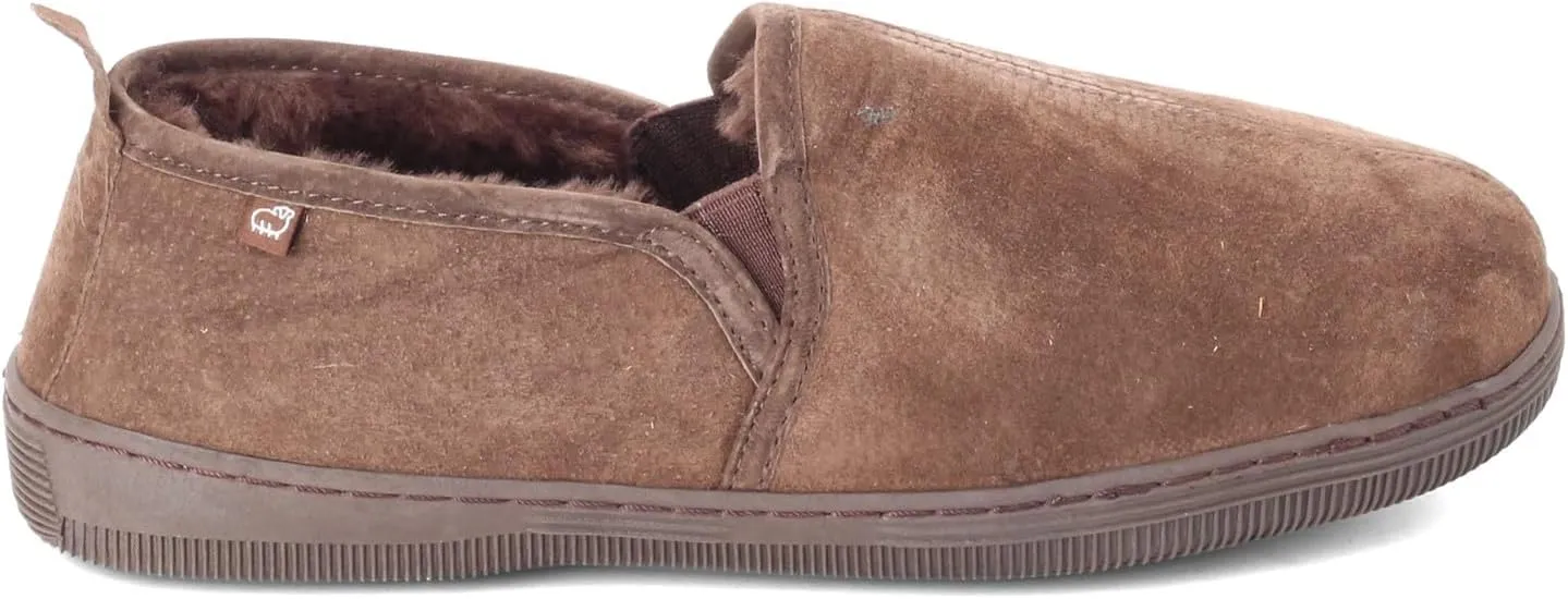 Lamo Men's Romeo Slip-on Shoe, Suede, Chestnut