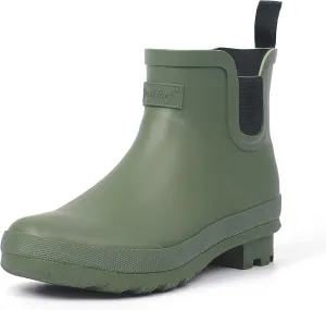 landchief Rain Boots for Women, Waterproof Ladies Tall Knee High Rubber boots,Comfort Garden Boots Anti-Slip Mid Heel Women Rain Shoes Outdoor