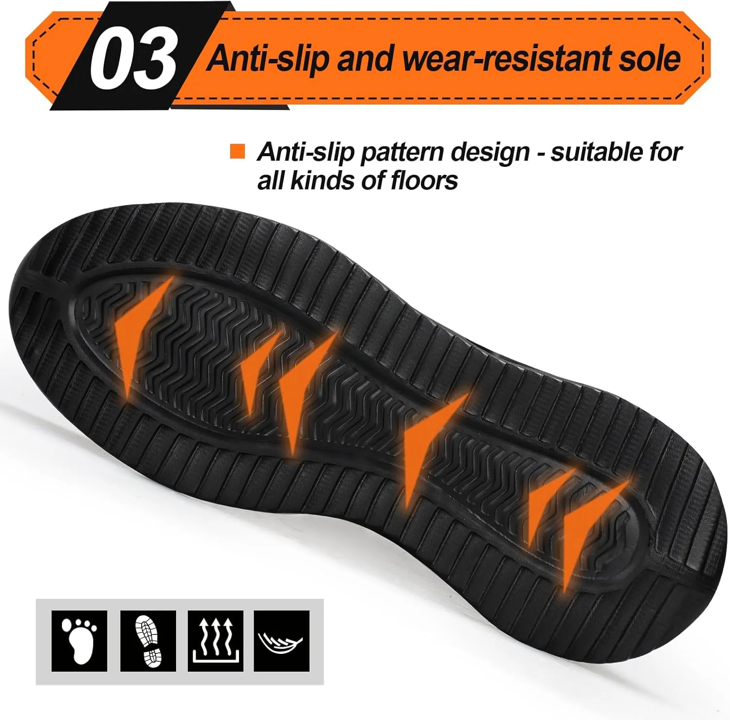 LAoutun Steel Toe Shoes for Men Women Work Shoes Safety Sneakers Shoes Comfortable Lightweight Puncture Proof Slip on Indestructible Work Shoes