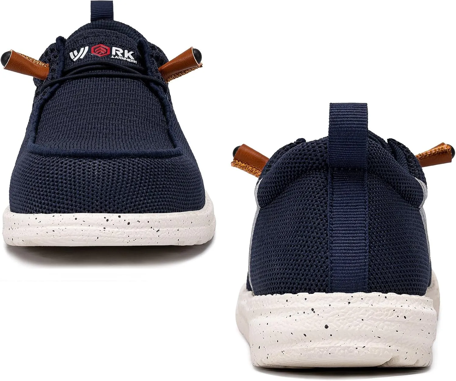LARNMERN Steel Toe Loafers Women Lightweight Comfortable Slip On Walking Casual Flats Sneakers Work Safety Shoes