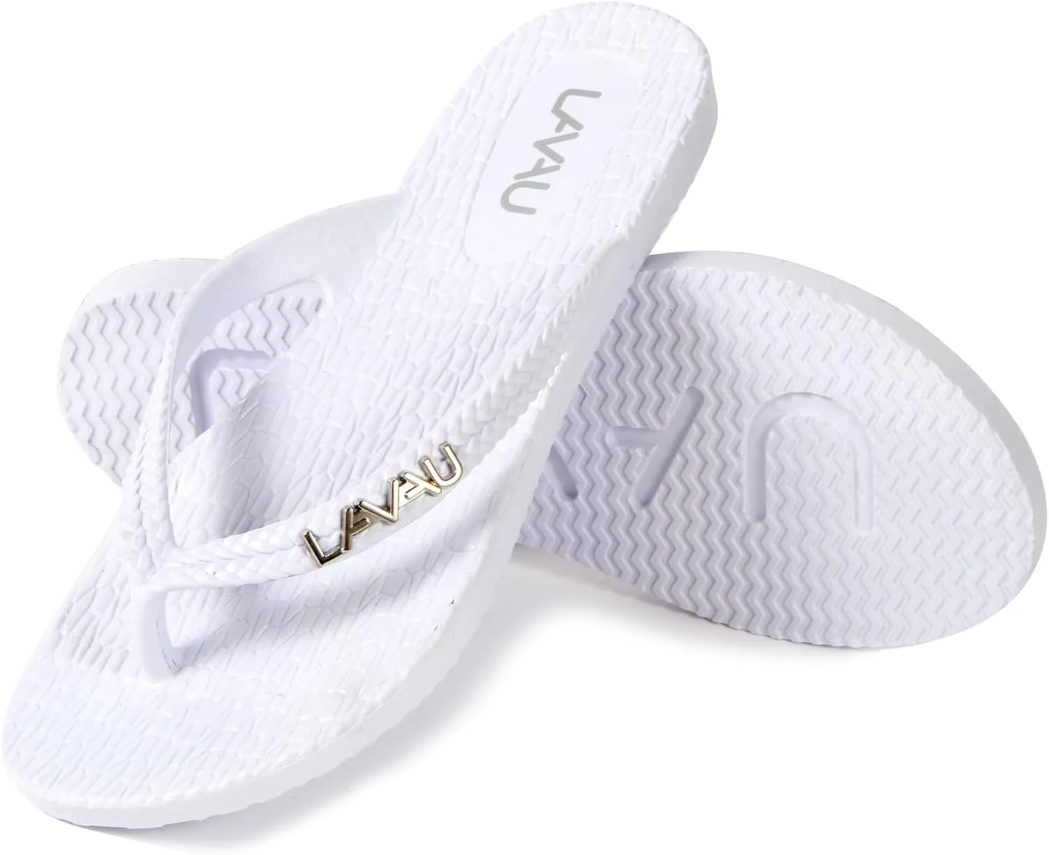 LAVAU Women Waterproof Flip Flops, Shower & Water No-Slip Sandals for Pool and Beach