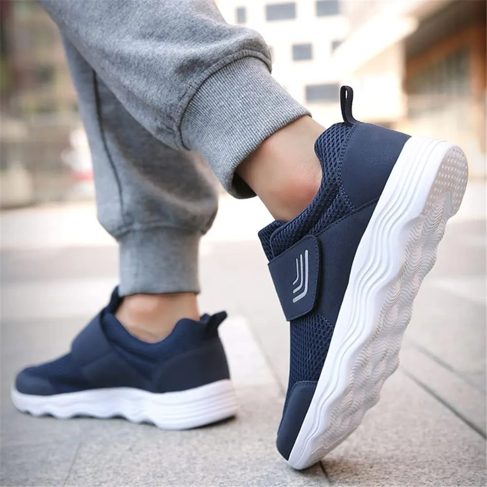 LEADER SHOW Men's Casual Comfort Walking Shoes Ultralight Flats Non-Slip Hook & Loop Fashion Sneakers