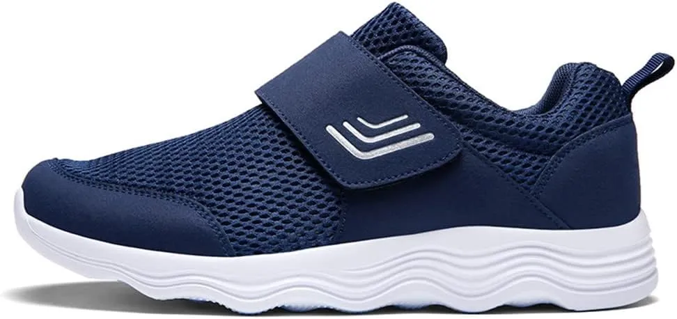 LEADER SHOW Men's Casual Comfort Walking Shoes Ultralight Flats Non-Slip Hook & Loop Fashion Sneakers