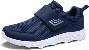 LEADER SHOW Men's Casual Comfort Walking Shoes Ultralight Flats Non-Slip Hook & Loop Fashion Sneakers