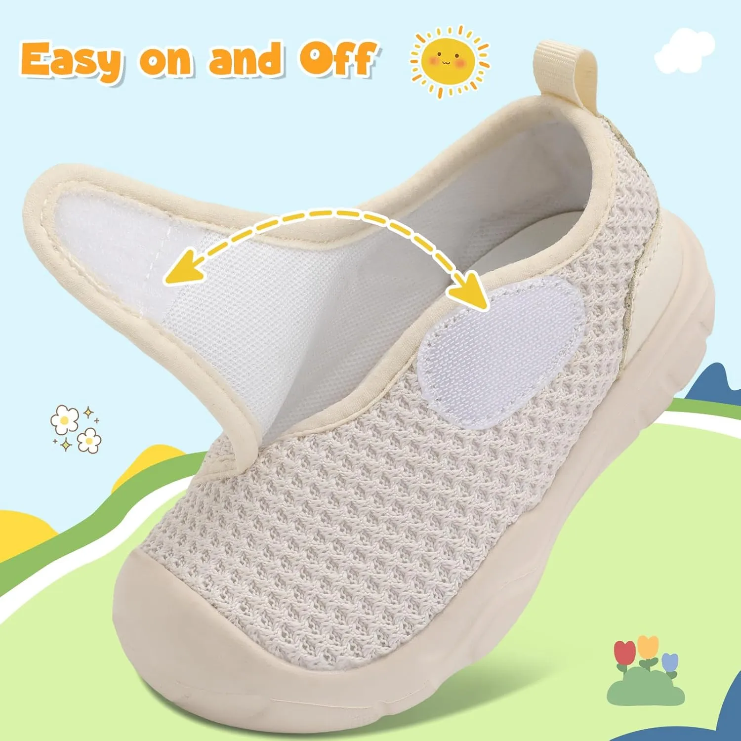 LeIsfIt Toddler Shoes Girls Boys Wide Barefoot Shoes Kids Breathable Sneakers Lightweight Tennis Athletic Walking Sneakers Slip On