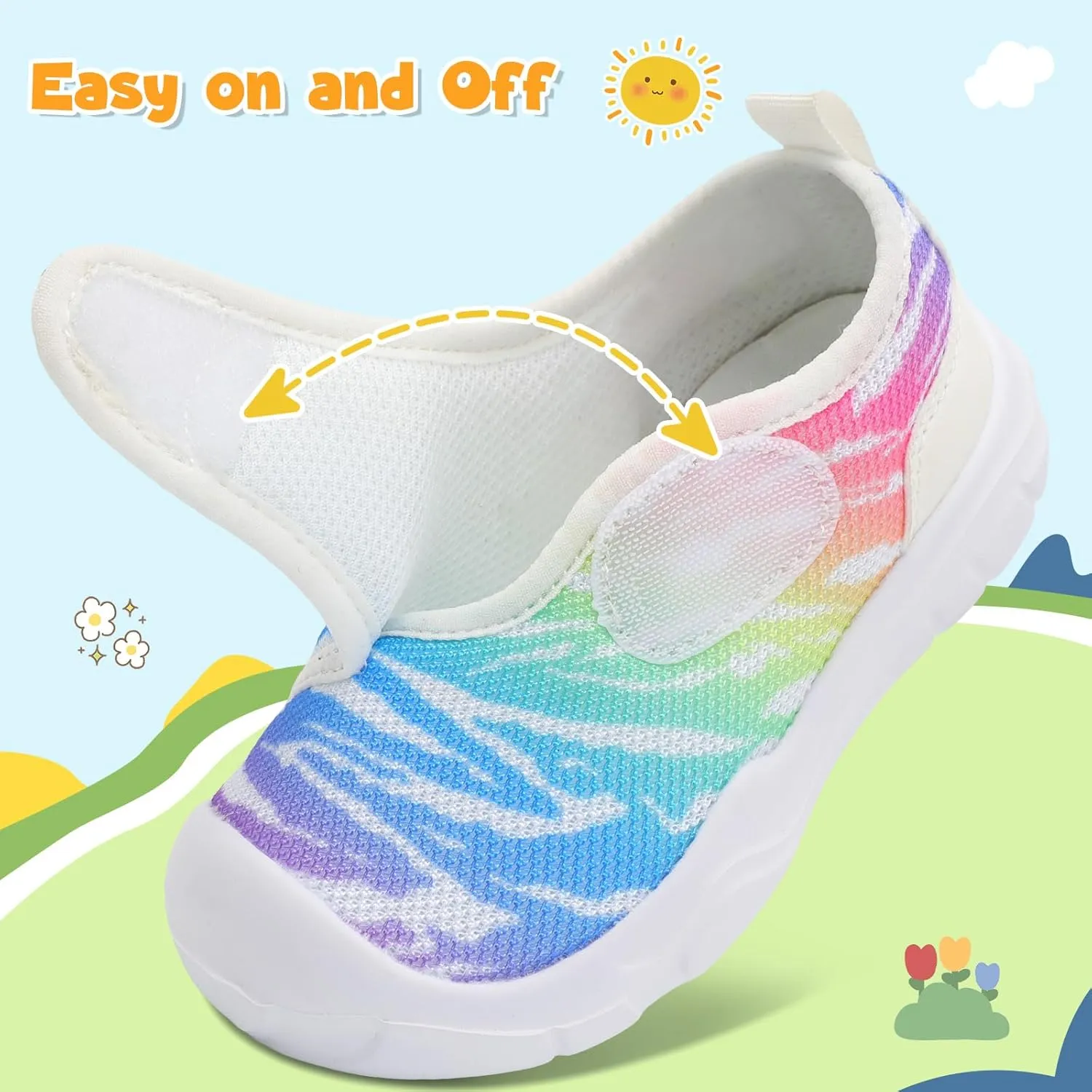 LeIsfIt Toddler Shoes Girls Boys Wide Barefoot Shoes Kids Breathable Sneakers Lightweight Tennis Athletic Walking Sneakers Slip On