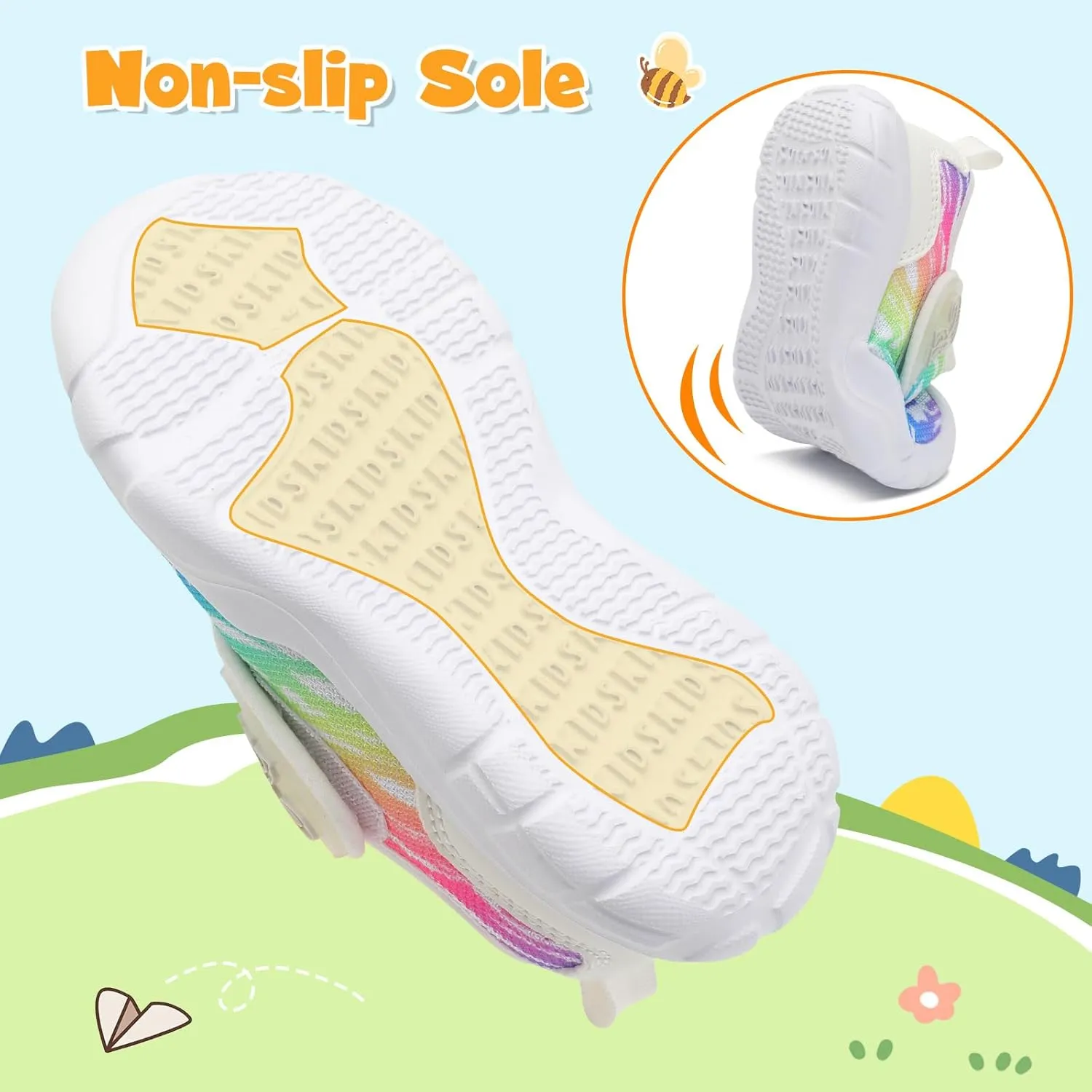 LeIsfIt Toddler Shoes Girls Boys Wide Barefoot Shoes Kids Breathable Sneakers Lightweight Tennis Athletic Walking Sneakers Slip On