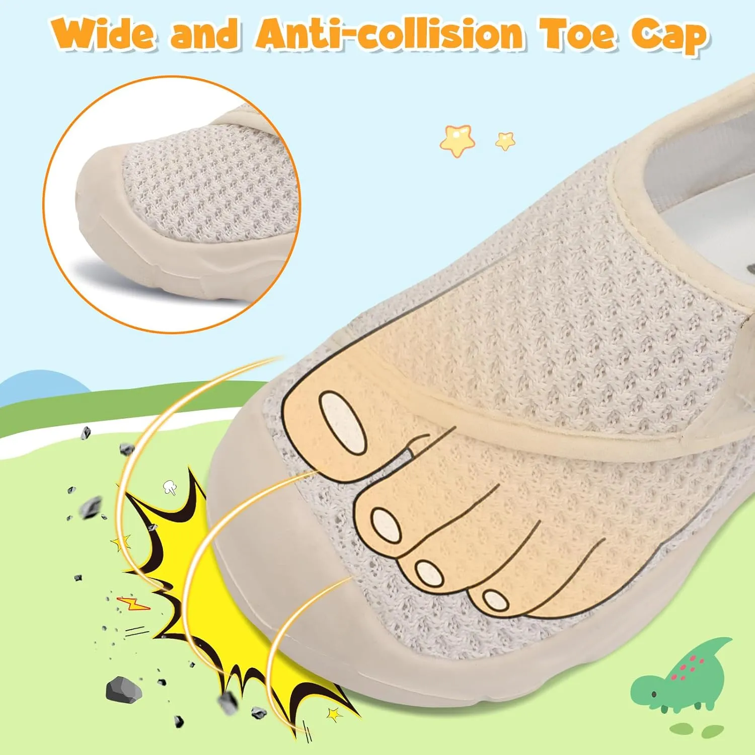 LeIsfIt Toddler Shoes Girls Boys Wide Barefoot Shoes Kids Breathable Sneakers Lightweight Tennis Athletic Walking Sneakers Slip On