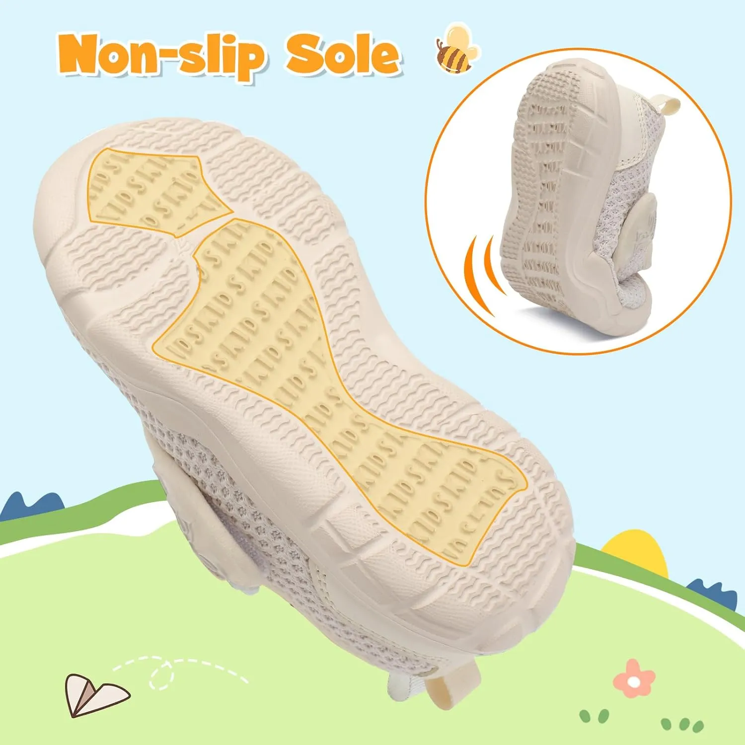 LeIsfIt Toddler Shoes Girls Boys Wide Barefoot Shoes Kids Breathable Sneakers Lightweight Tennis Athletic Walking Sneakers Slip On