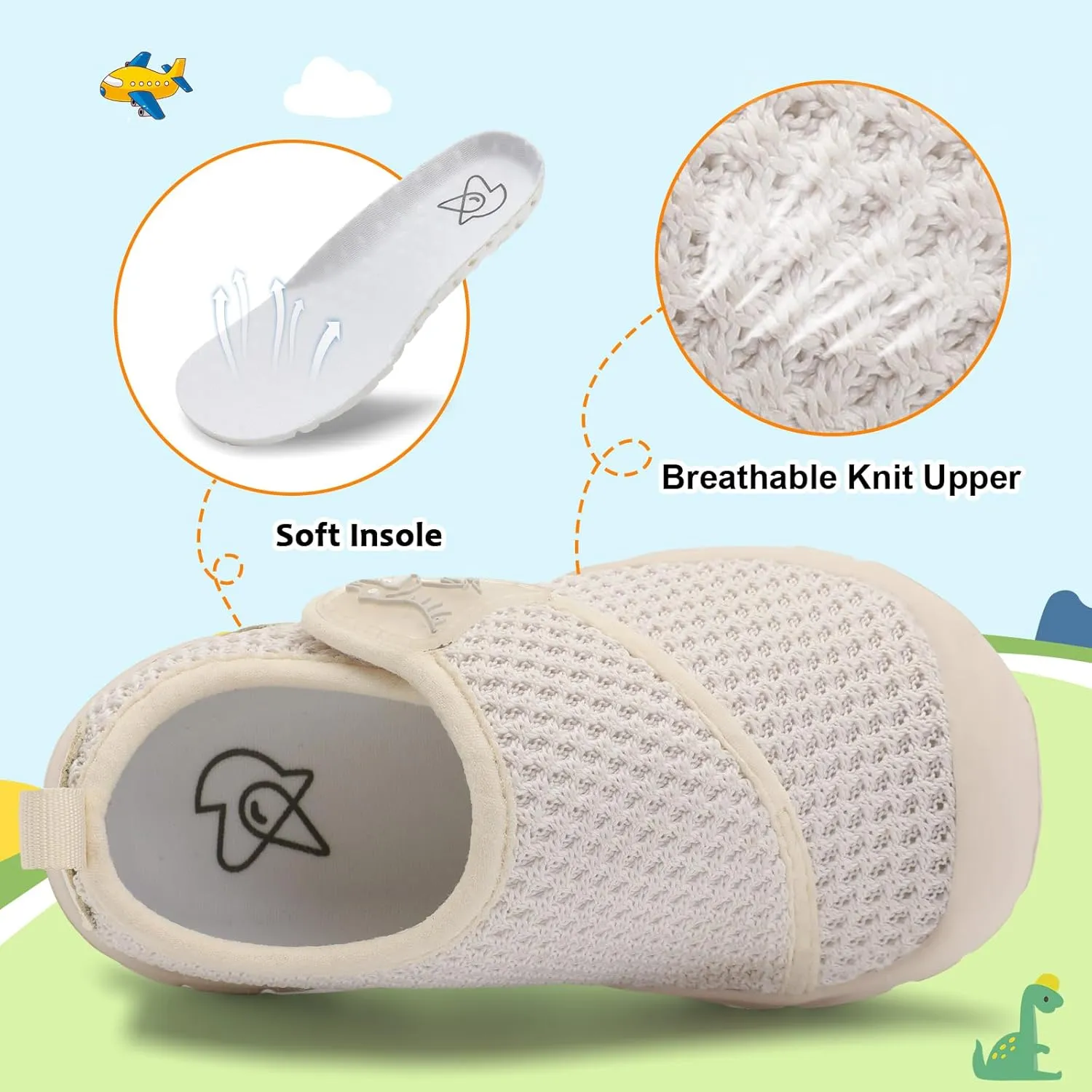 LeIsfIt Toddler Shoes Girls Boys Wide Barefoot Shoes Kids Breathable Sneakers Lightweight Tennis Athletic Walking Sneakers Slip On