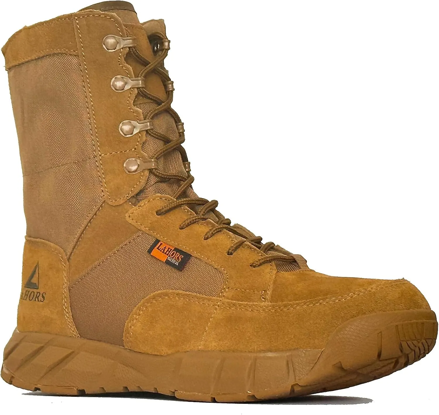 Lightweight Mens Tactical Shoes Combat Boots Coyote Brown Boots Military Training Lace Up Outdoor Hiking Breathable Army Shoe Side Zipper