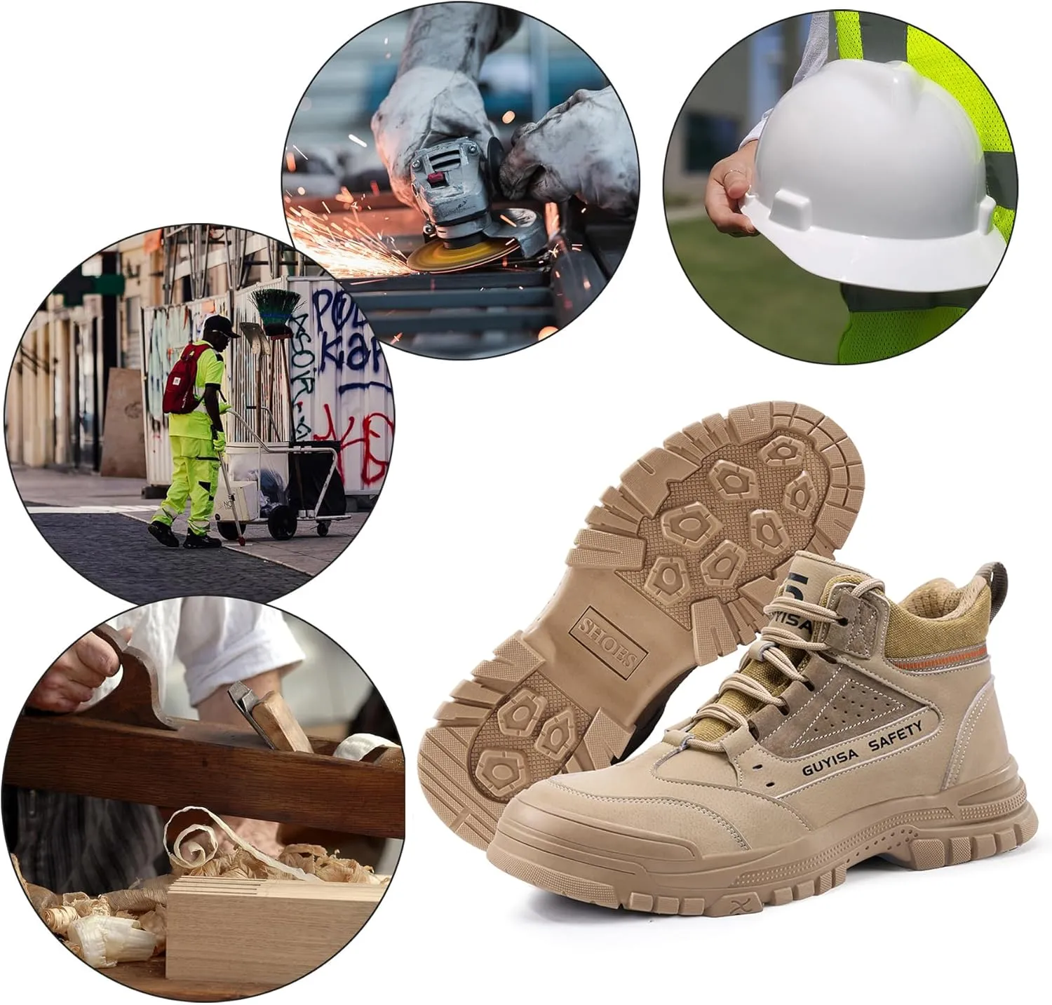 Lightweight Work Safety Shoes Steel Toe Industry Construction Slip Resistant Sneakers