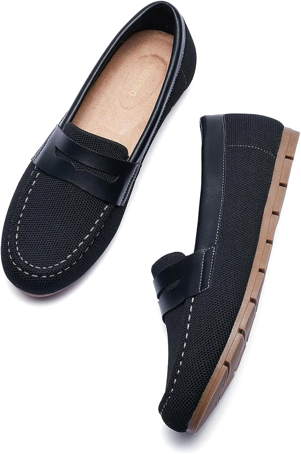 Loafers for Women Comfortable Dressy Casual Work Flats Lightweight & Breathable Slip On Walking Shoes Knit