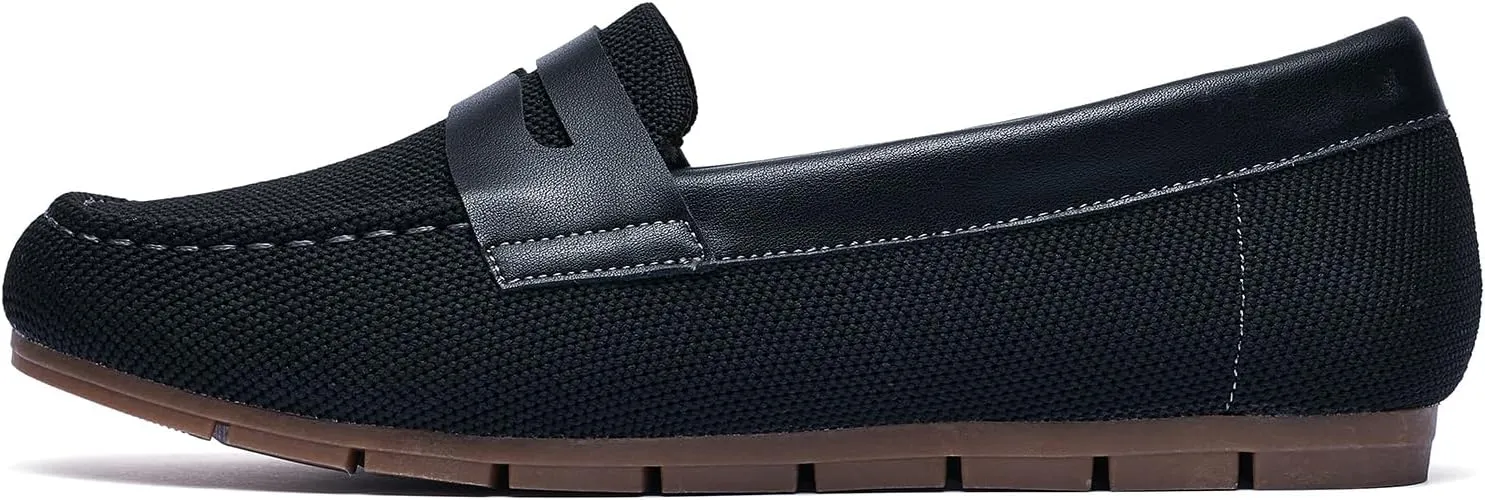 Loafers for Women Comfortable Dressy Casual Work Flats Lightweight & Breathable Slip On Walking Shoes Knit