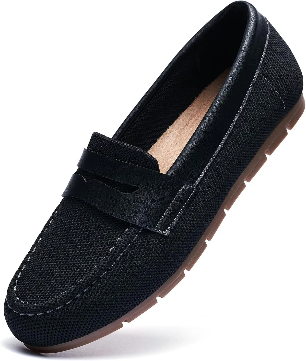 Loafers for Women Comfortable Dressy Casual Work Flats Lightweight & Breathable Slip On Walking Shoes Knit