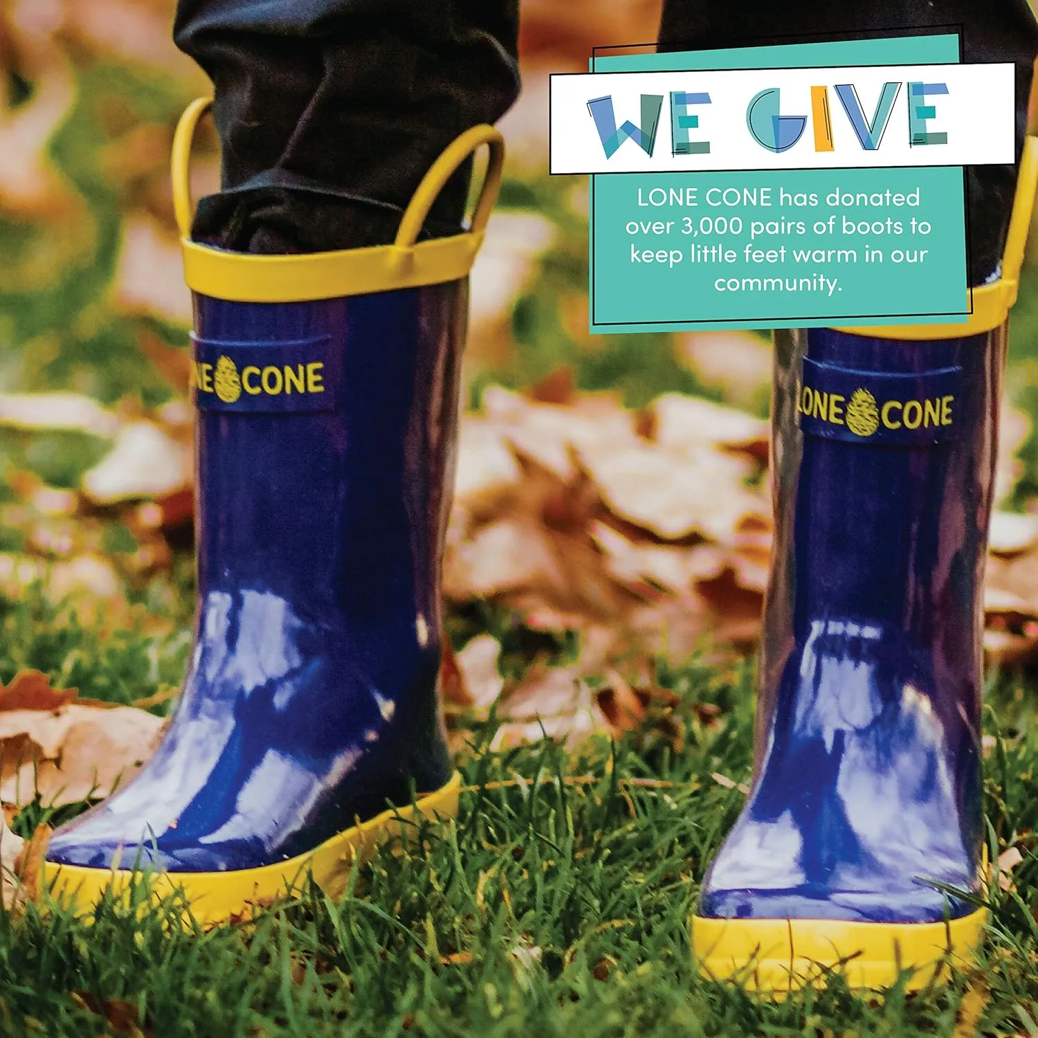Lone Cone Kids Rain Boots for Girls & Boys – Waterproof Natural Rubber Toddler Rain Boots with Non-Slip Outsole & Easy Pull Handles – Solid, Pattern & Glitter Designs