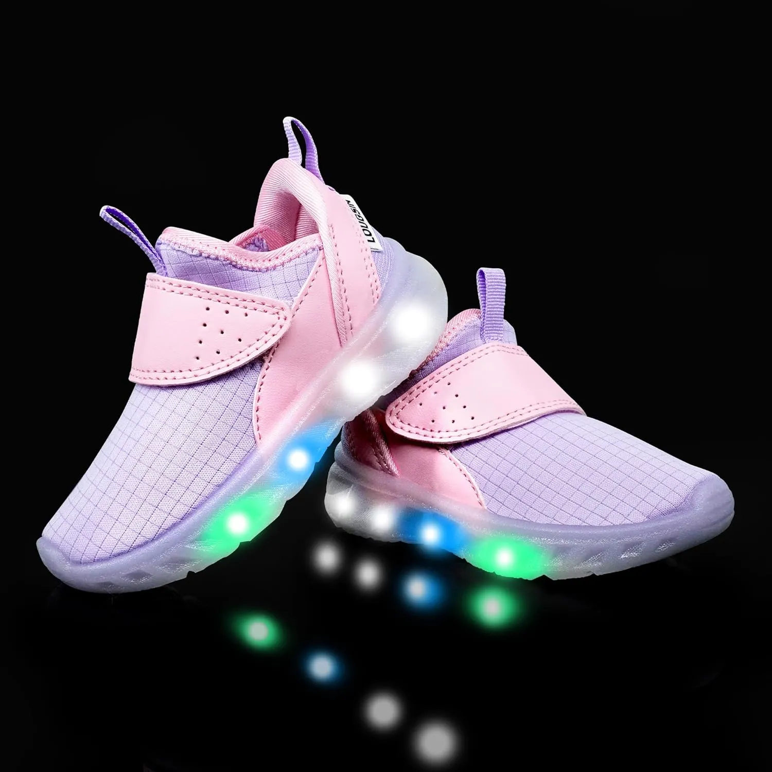 LOUGSIN Boys Girls Light Up Shoes Lightweight Breathable Comfort Tennis Zyteo Walking Running Sneakers for Toddler Little Kids