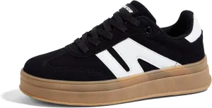 LUCKY STEP Boys Girls Platform Sneakers Fashion Casual Non Slip Walking Shoes Classic Retro Tennis Sneaker for Big Kids