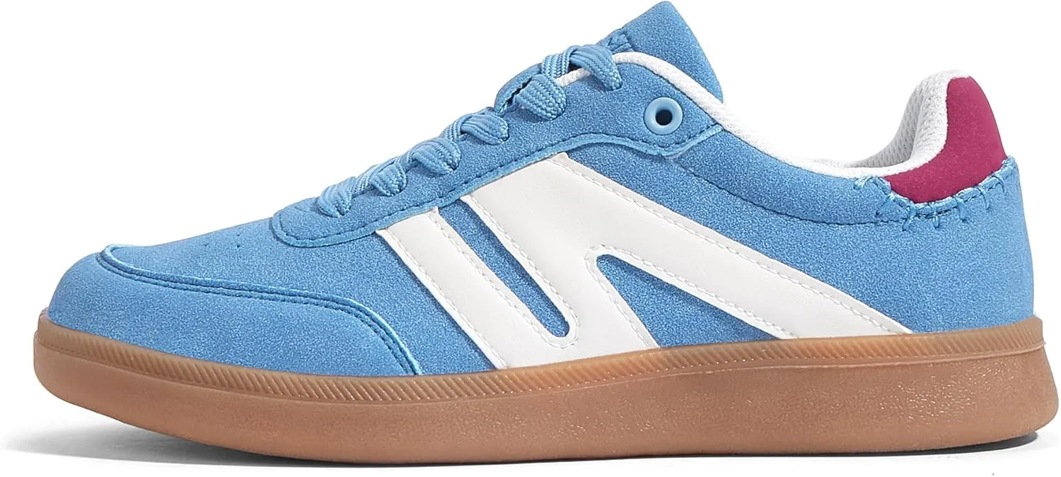 LUCKY STEP Women Classic Retro Gum Sole Fashion Sneakers Casual Tennis Skate Shoe Genuine Leather Walking Footwear Anti Slip Trainers