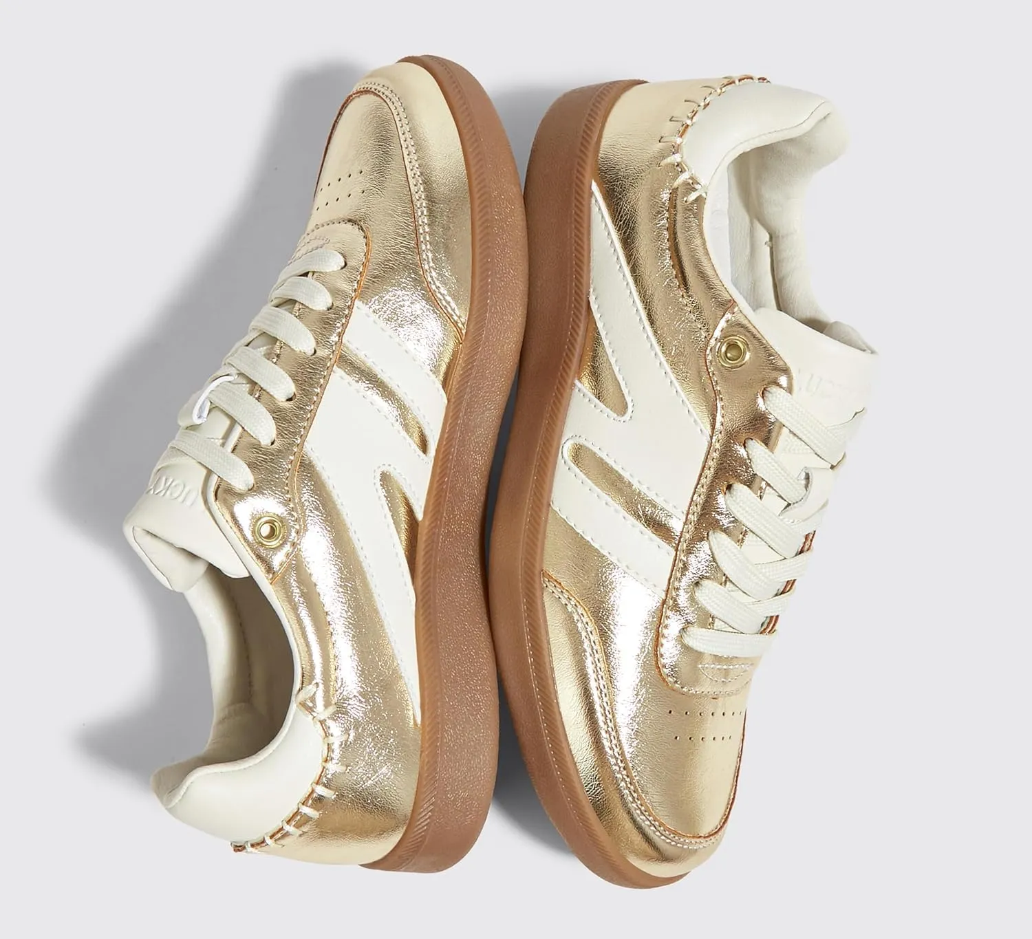 LUCKY STEP Women Classic Retro Gum Sole Fashion Sneakers Casual Tennis Skate Shoe Genuine Leather Walking Footwear Anti Slip Trainers