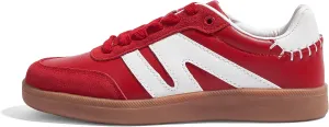 LUCKY STEP Women Classic Retro Gum Sole Fashion Sneakers Casual Tennis Skate Shoe Genuine Leather Walking Footwear Anti Slip Trainers