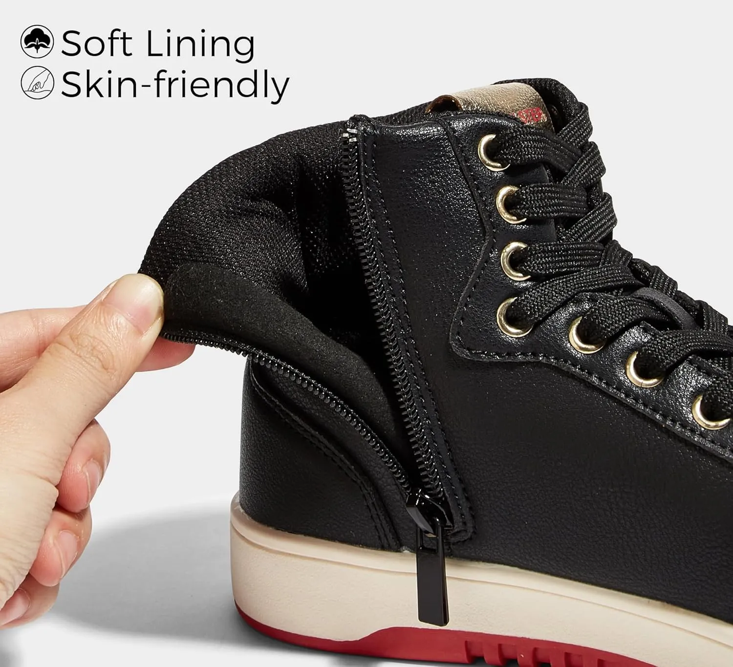 LUCKY STEP Women High Top Fashion Glitter Star Sneakers Retro Zipper Ankle Boots Basketball Tennis Casual Faux Leather Walking Shoes