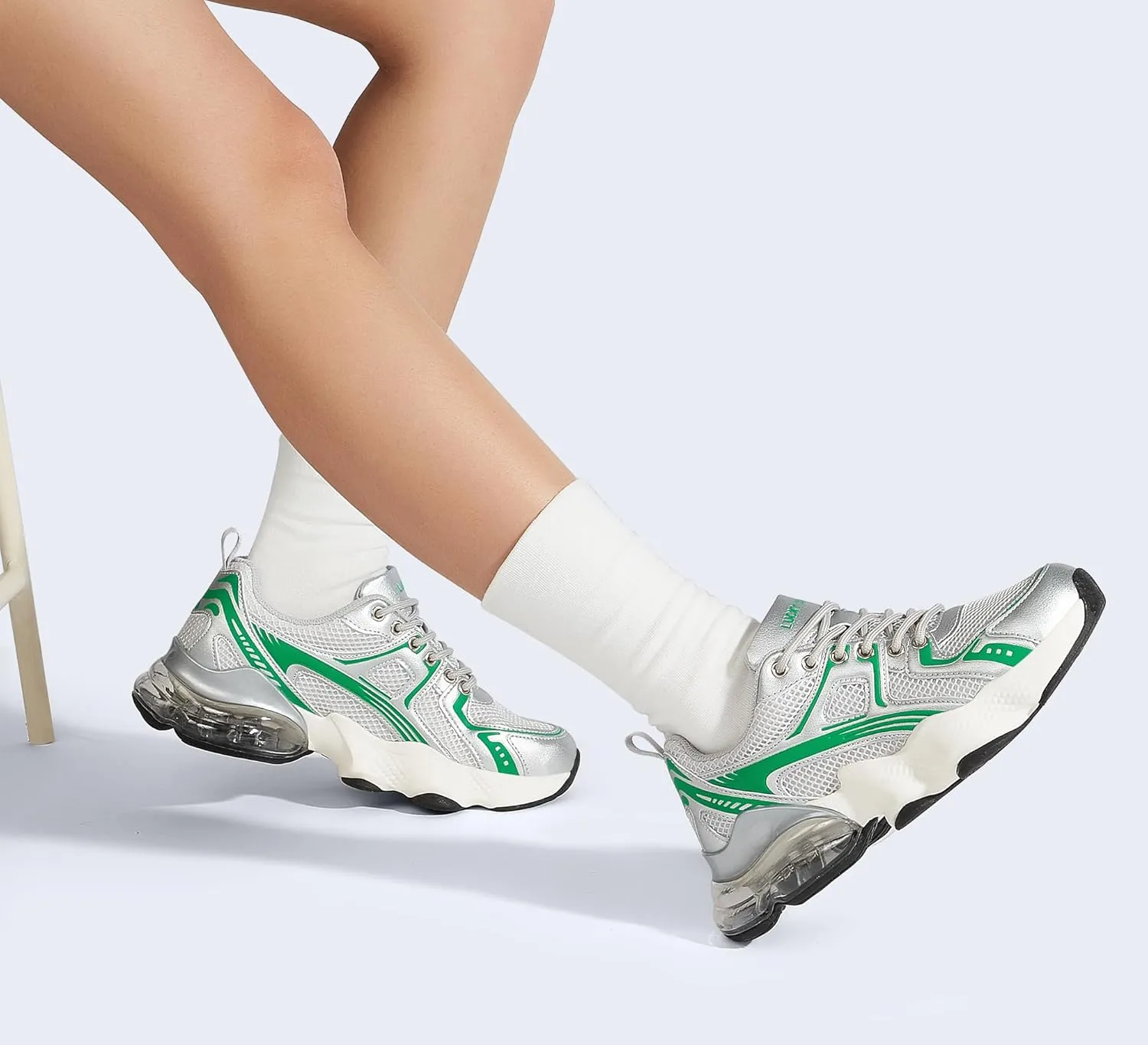 LUCKY STEP Women's Air Cushion Running Shoes Athletic Tennis Sneakers Lightweight Sports Mesh Gym Jogging Workout Walking Shoes