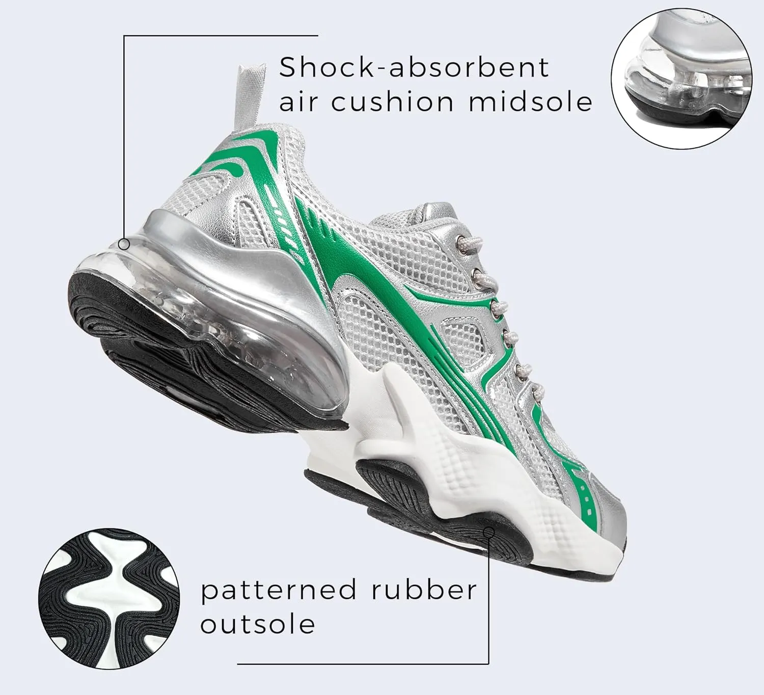 LUCKY STEP Women's Air Cushion Running Shoes Athletic Tennis Sneakers Lightweight Sports Mesh Gym Jogging Workout Walking Shoes