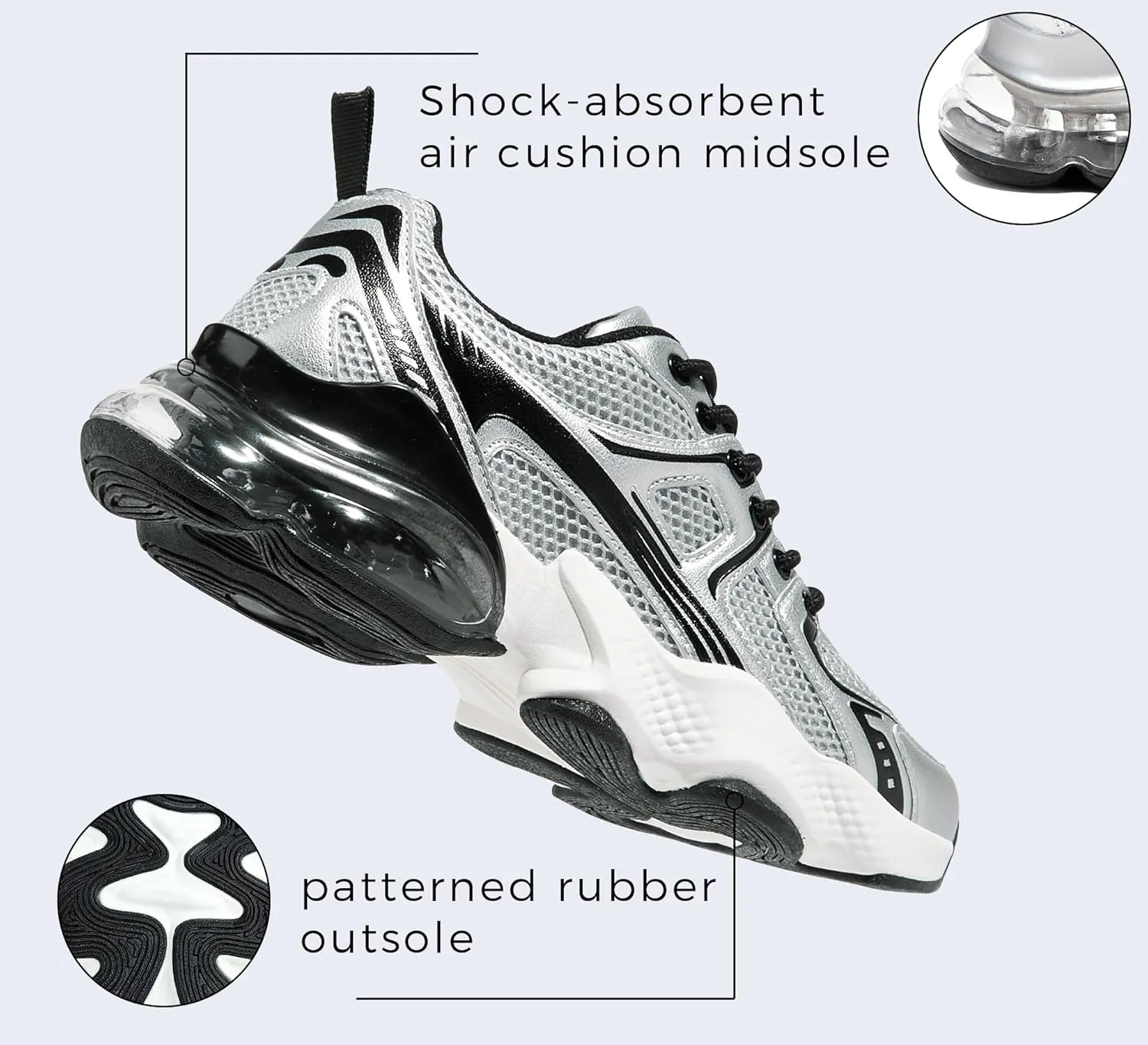 LUCKY STEP Women's Air Cushion Running Shoes Athletic Tennis Sneakers Lightweight Sports Mesh Gym Jogging Workout Walking Shoes