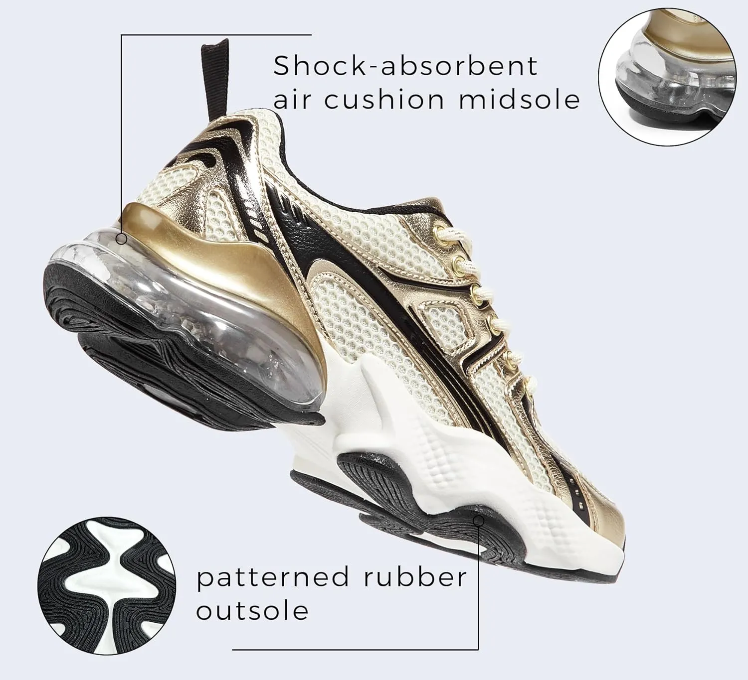 LUCKY STEP Women's Air Cushion Running Shoes Athletic Tennis Sneakers Lightweight Sports Mesh Gym Jogging Workout Walking Shoes
