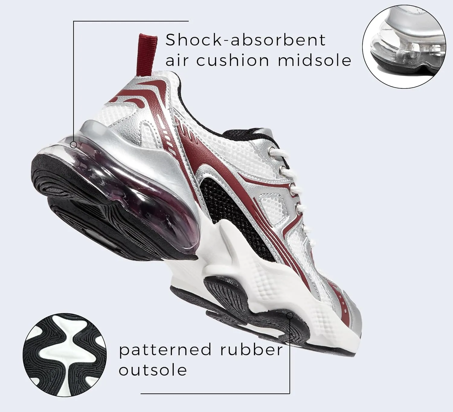 LUCKY STEP Women's Air Cushion Running Shoes Athletic Tennis Sneakers Lightweight Sports Mesh Gym Jogging Workout Walking Shoes