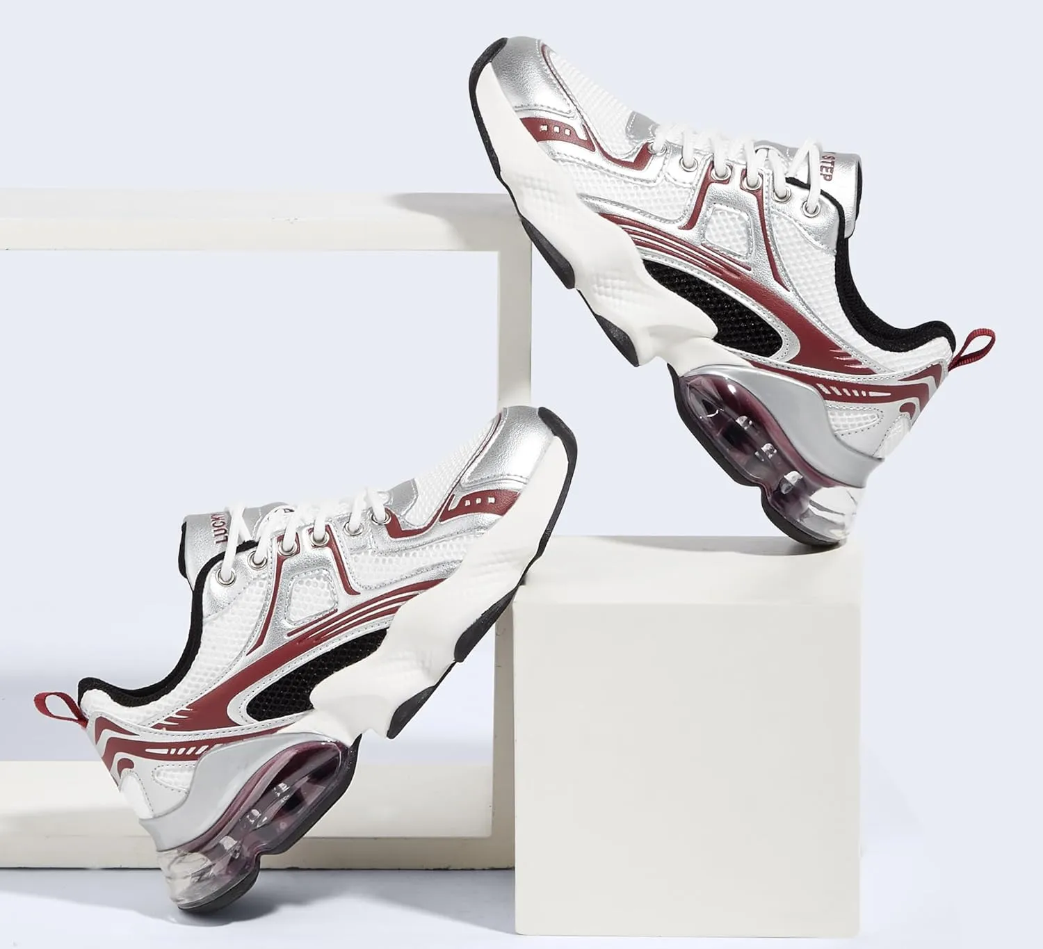 LUCKY STEP Women's Air Cushion Running Shoes Athletic Tennis Sneakers Lightweight Sports Mesh Gym Jogging Workout Walking Shoes