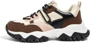 LUCKY STEP Women's Chunky Sneakers Fashion Platform Retro Tennis Casual Classic Cute Dad Anti-Slip Stylish Walking Sport Shoes