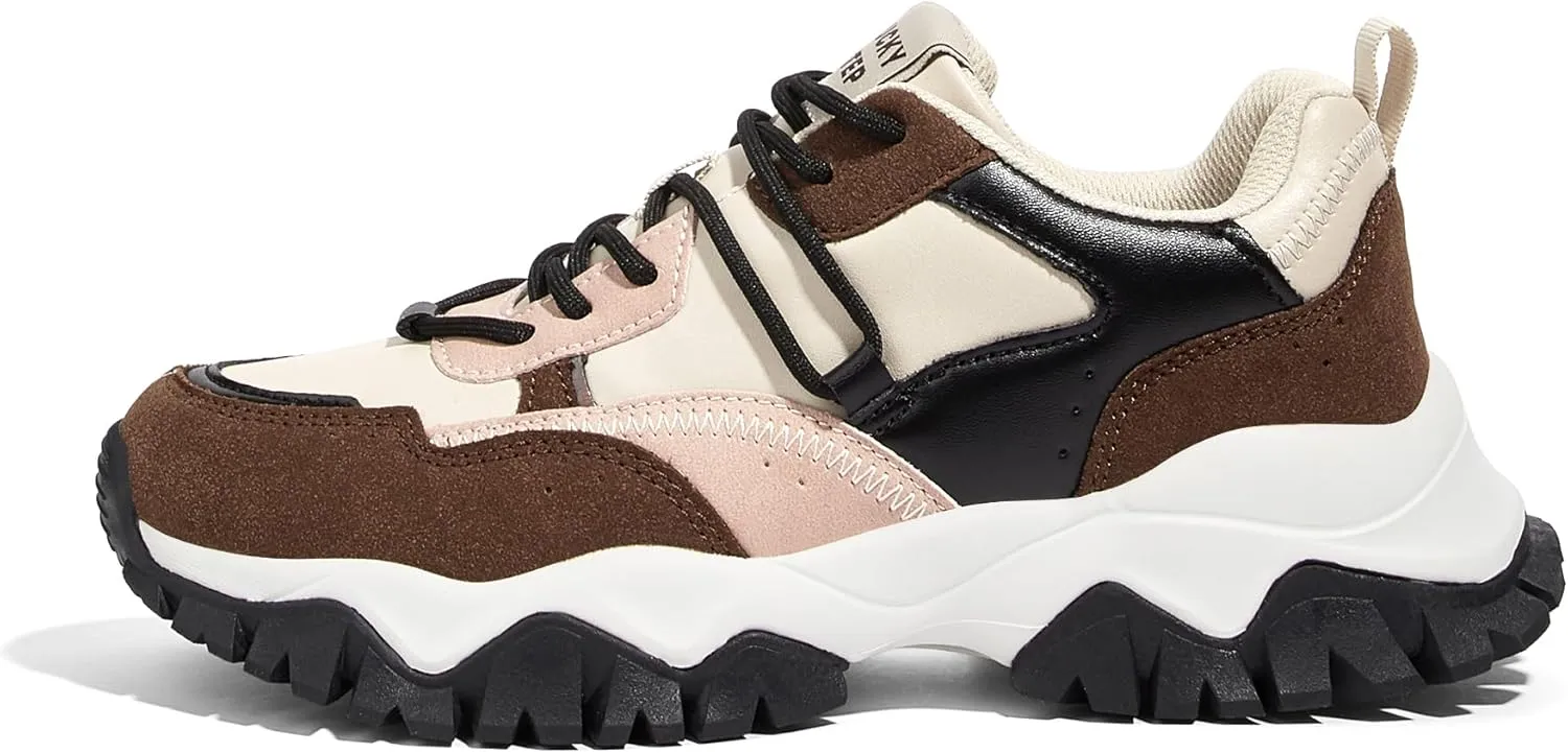 LUCKY STEP Women's Chunky Sneakers Fashion Platform Retro Tennis Casual Classic Cute Dad Anti-Slip Stylish Walking Sport Shoes