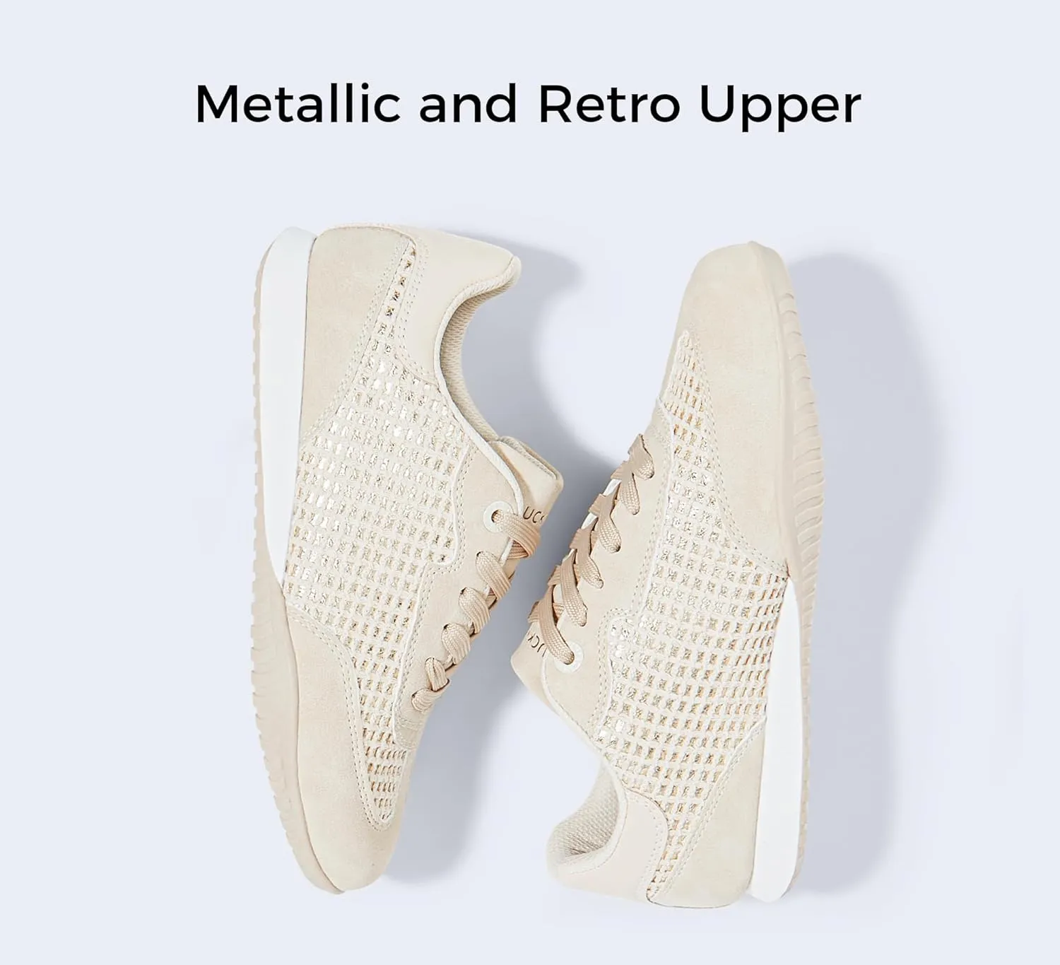 LUCKY STEP Women's Fashion Tennis Sneakers Casual Low Top Retro Lace-up Stylish Travel Lifestyle Trendy Walking Shoes