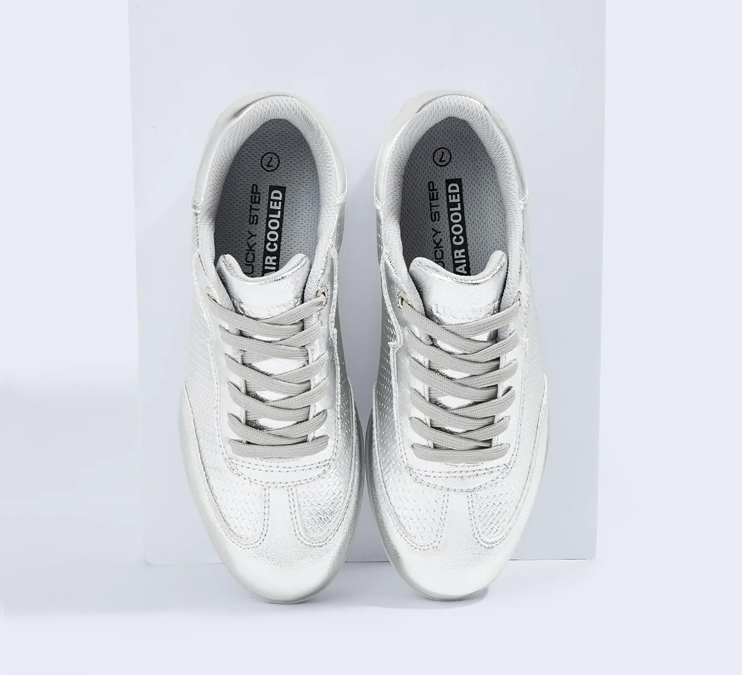 LUCKY STEP Women's Fashion Tennis Sneakers Casual Low Top Retro Lace-up Stylish Travel Lifestyle Trendy Walking Shoes