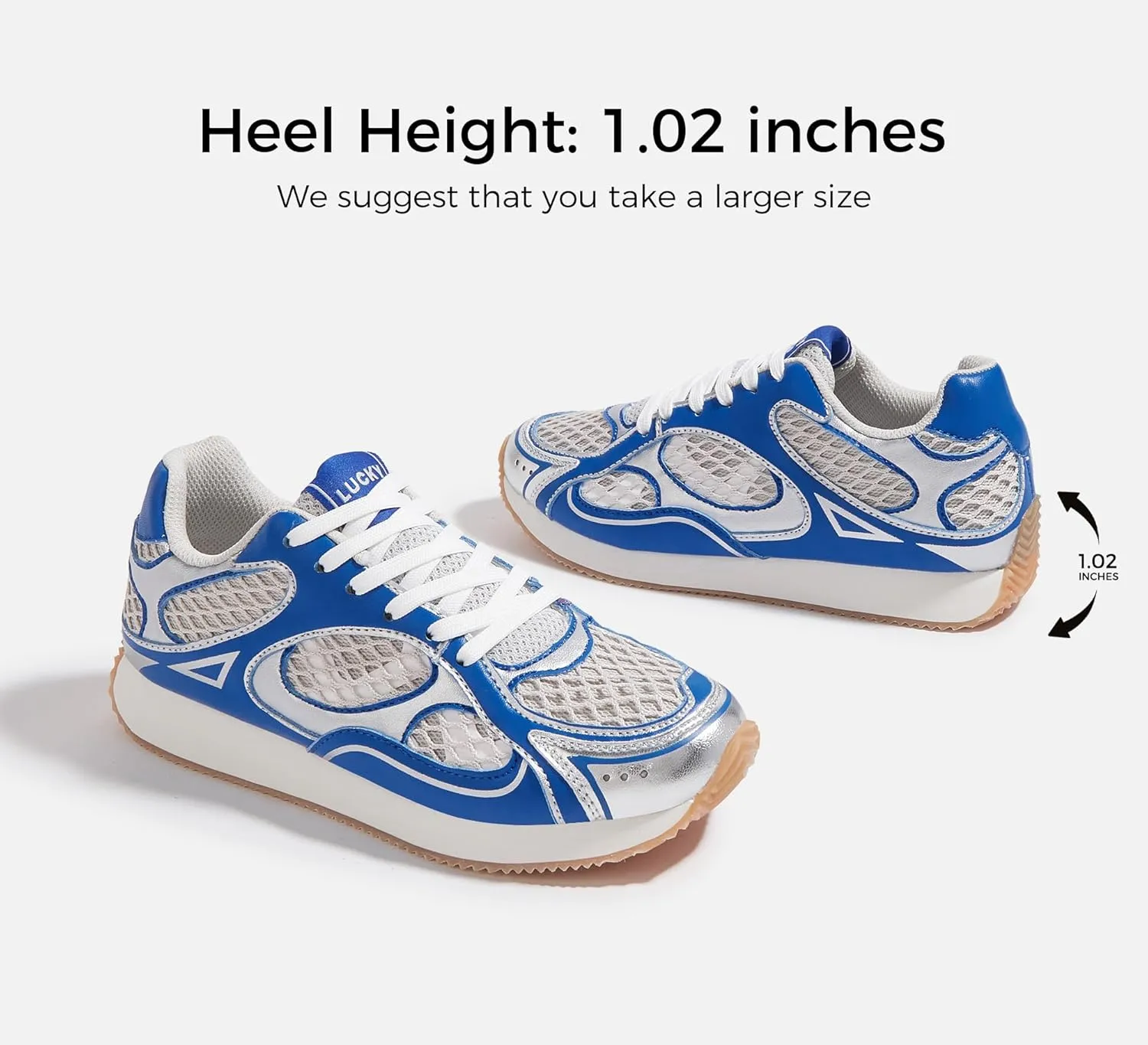 LUCKY STEP Women's Retro Fashion Sneakers Mesh Breathable Casual Walking Shoes Comfortable Tennis Athletic Trainers